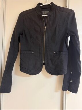 Mexx Black Fitted Zip-Front Blazer Jacket